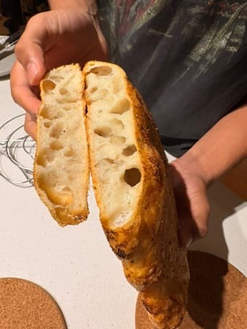 Pizza bread loaf after bake